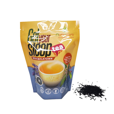 Custom Design Aluminium Foil Liner Tea Stand Up Pouches Packaging For Fresh Loose Leaf Tea Leaves Coffee Bean Food