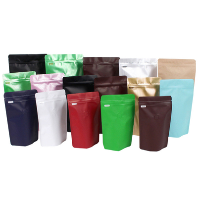 Airtight Fresh-keeping Resealable Aluminium Foil Lined Coffee Pouches with Degassing Valve