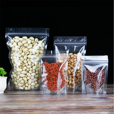 4x6 Inch Moisture-Proof Plastic Transparent Clear Stand Up Pouch with Zipper for Dry Fruit, Candy, Cookie Food Packaging