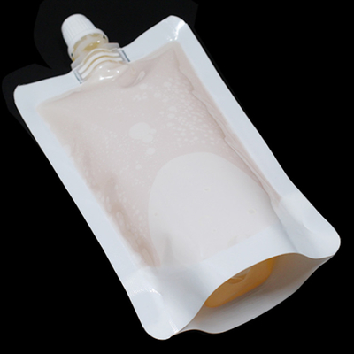 Customizable Gravure Printing Milky White Stand Up Spout Pouches For Beverage Supermarket
